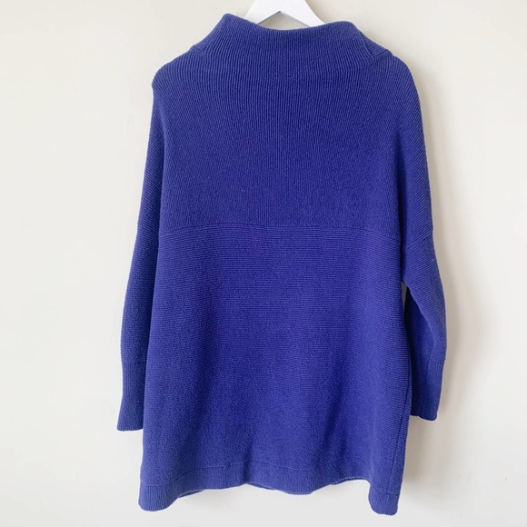 Free People Ottoman Slouchy Tunic Purple Sweater Oversized Ribbed Mock small - Picture 6 of 6